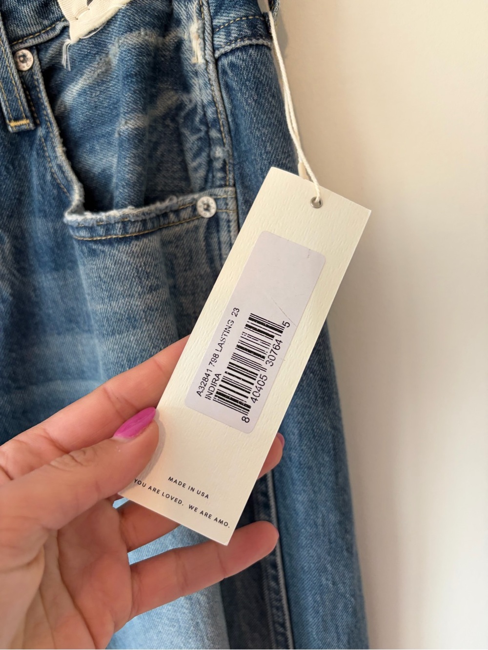 AMO Distressed Wide-Leg Mid-Blue Jeans - Picture 10 of 14
